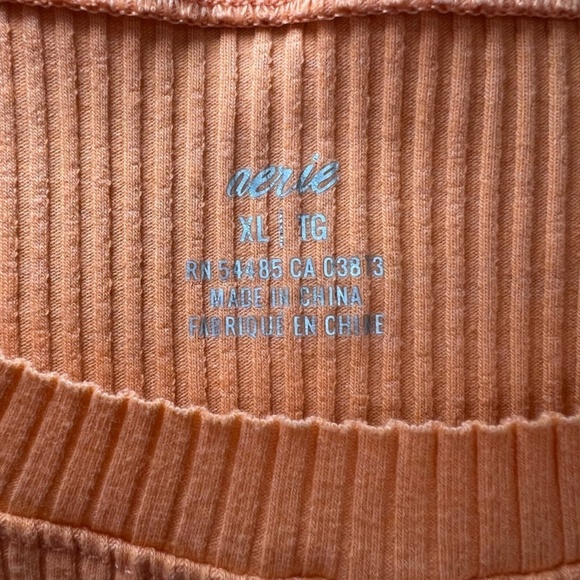 Aerie Women's Ribbed Raw Edge Cropped Tank Top Orange Crew Sleeveless Shirt   XL - Picture 2 of 7